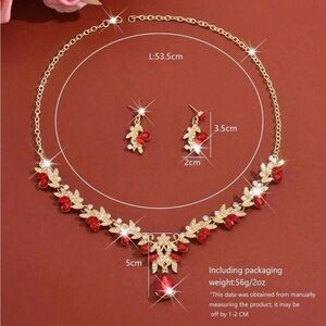 Elegant Red and Gold Jewelry Set